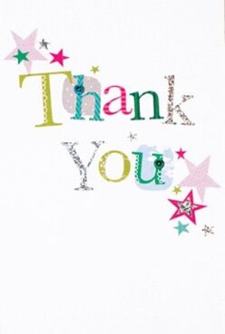 This thank you card is a celebration in paper form-a vivid creation that channels Hoxton's distinctive blend of festivity and friendliness. Across the card, the phrase 'Thank You' is stitched out in a parade of dazzling colours: shimmering silvers, lush magentas, tranquil teals and exuberant greens, each letter styled with subtle patterns and textures as unique as the boutiques along Old Street. The design shimmers beneath soft light, catching glints of glitter across its patchwork letters and suggesting the hands-on creativity that defines our artisan community. Scattered stars in bold pink and electric aqua drift into the corners like the last sparkles of a night out near Hoxton Square, giving a sense of casual, heartfelt celebration. The pristine white background acts as the perfect canvas-reminiscent of a gallery wall in the neighbourhood-amplifying every pattern and shade. The card feels lovingly handmade, offering a textural delight and an invitation to pause and savour the sentiment. For those sending bouquets from Hoxton Florist, it's the perfect pairing-a card that assures your thanks are lasting, honest, and as memorable as the flowers it accompanies, delivered fresh across the Hoxton area.